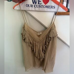 AR Women's Cream Ruffled Top